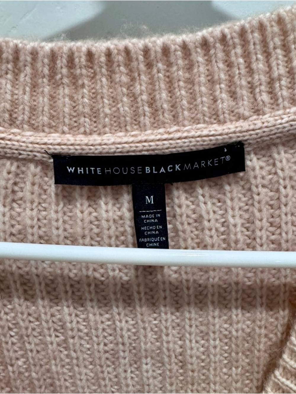 White House Black Market Blush Pink V-Neck Rhinestone Button Cardigan - Picture 4 of 4